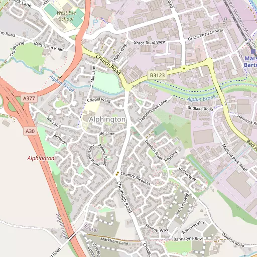 Map of Alphington