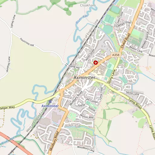 Map of Axminster