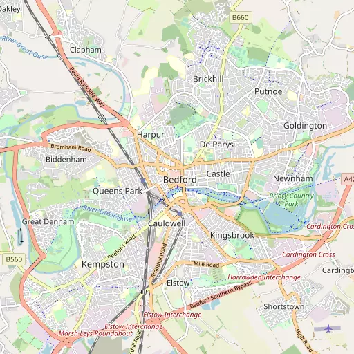 Map of Bedford