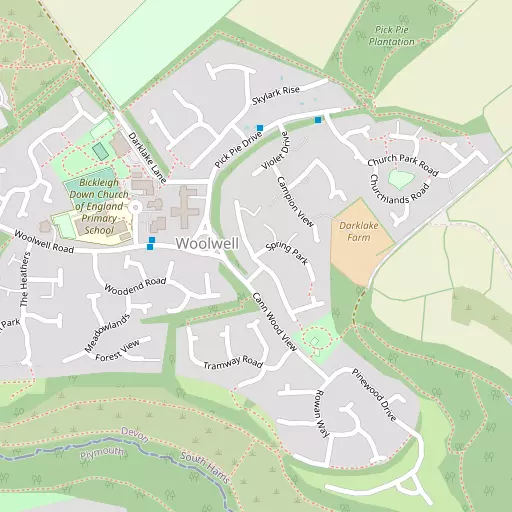Map of Bickleigh Down
