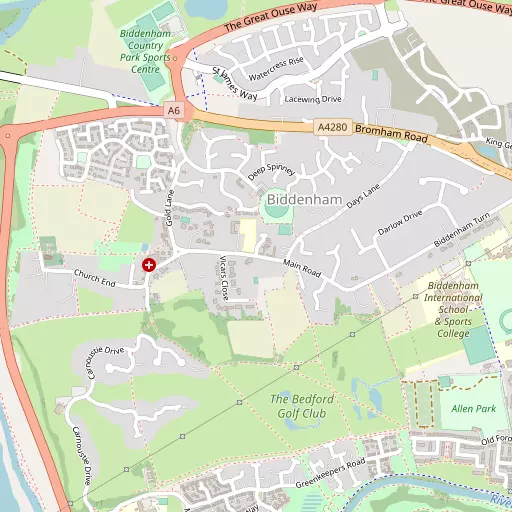 Map of Biddenham