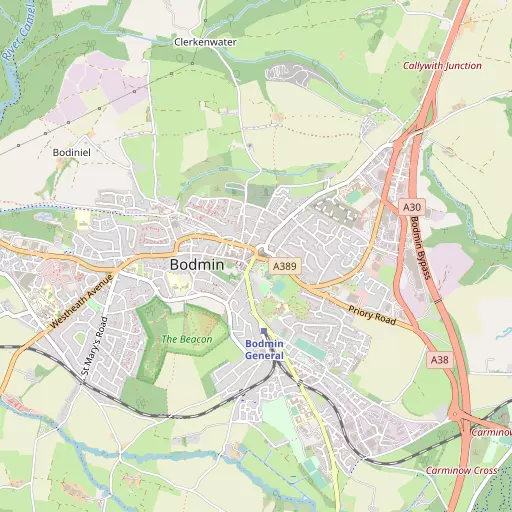 Map of Bodmin