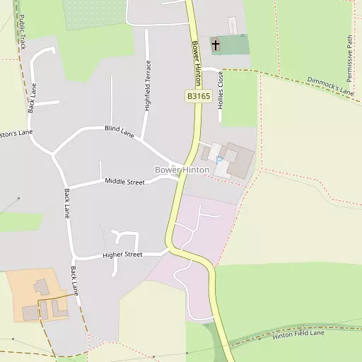 Map of Bower Hinton