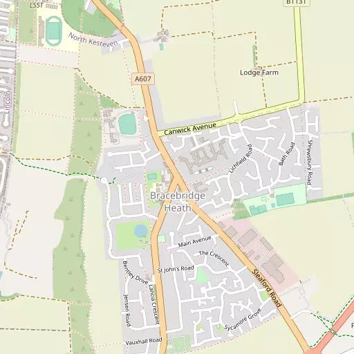 Map of Bracebridge Heath