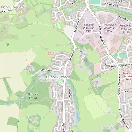 Map of Budock Water