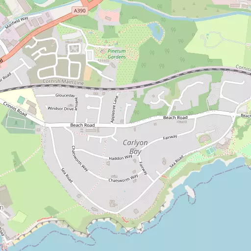 Map of Carlyon Bay