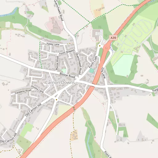 Map of Carnon Downs