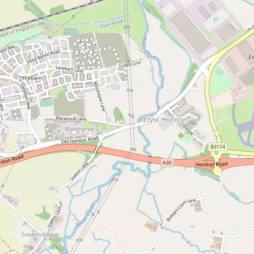 Map of Clyst Honiton