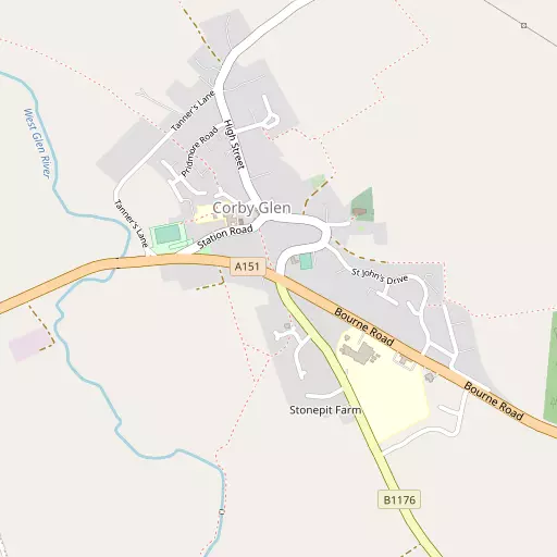Map of Corby Glen
