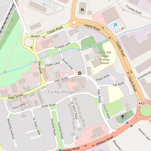 Map of Corby Old Village