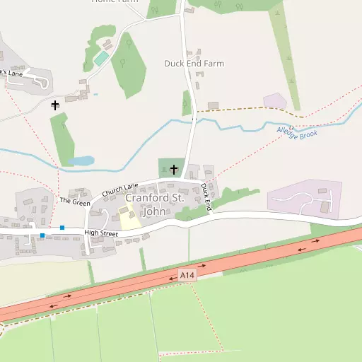 Map of Cranford St John