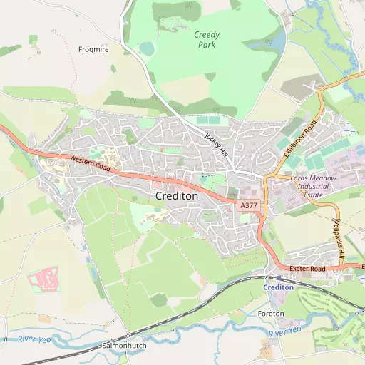 Map of Crediton