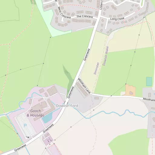 Map of Dowlish Ford
