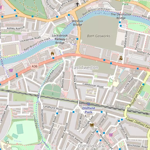 Map of East Twerton