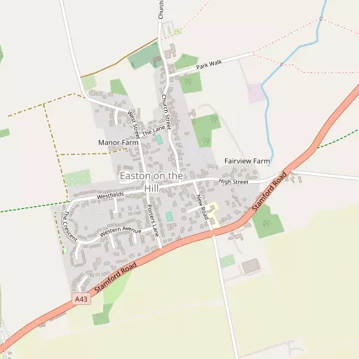 Map of Easton on the Hill