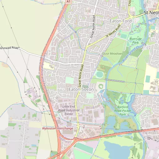 Map of Eaton Socon