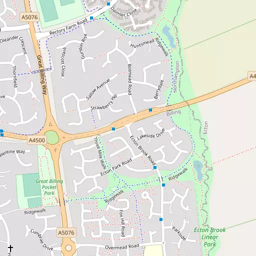 Map of Ecton Brook