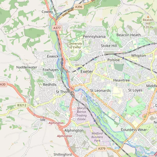 Map of Exeter