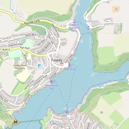 Map of Fowey