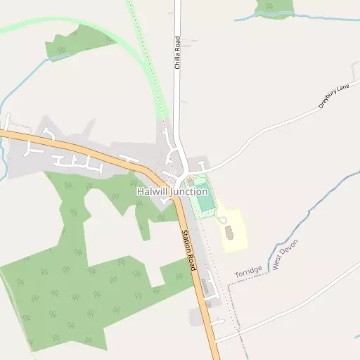 Map of Halwill Junction