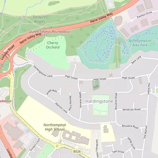 Map of Hardingstone