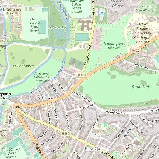 Map of Headington Hill