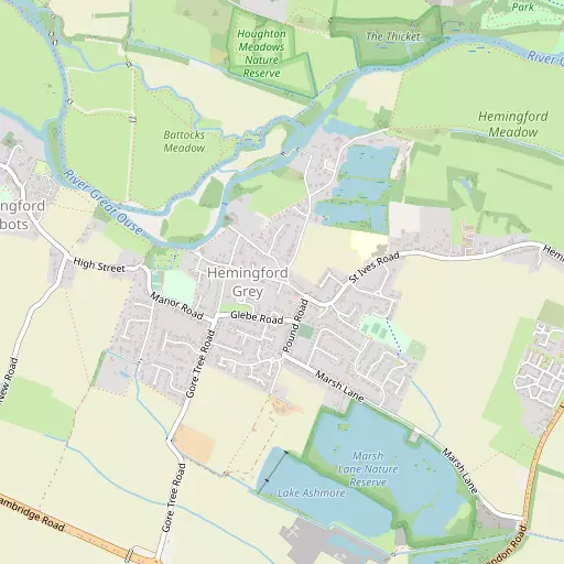 Map of Hemingford Grey