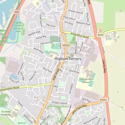 Map of Higham Ferrers