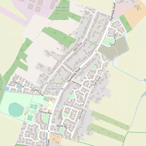 Map of Highfields Caldecote