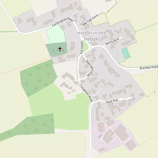 Map of Hinton-in-the-Hedges