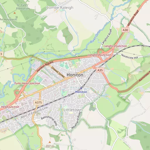 Map of Honiton