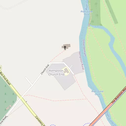 Map of Kempston Church End
