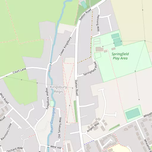 Map of Kingsbury Regis