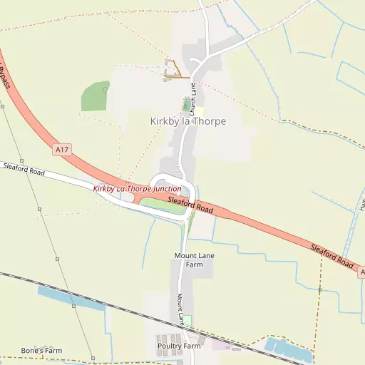 Map of Kirkby la Thorpe