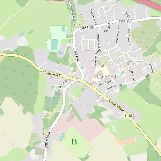 Map of Lane End