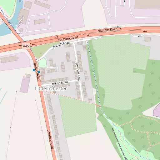 Map of Little Irchester