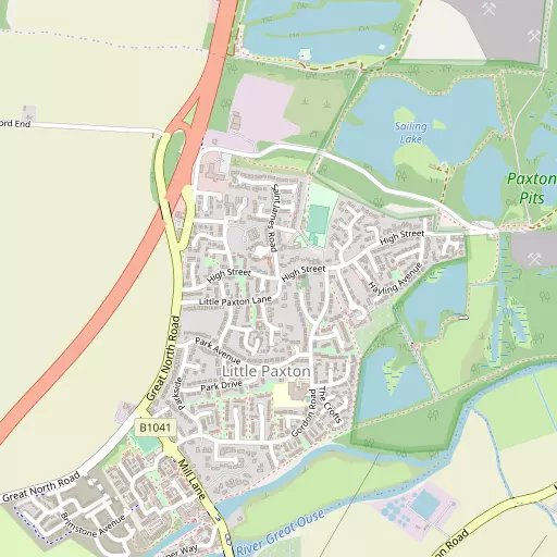 Map of Little Paxton