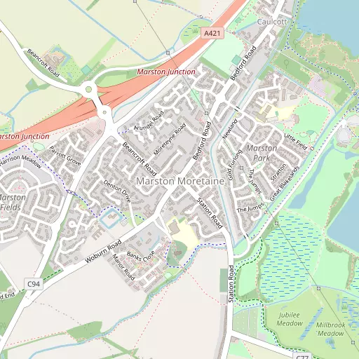 Map of Marston Moretaine
