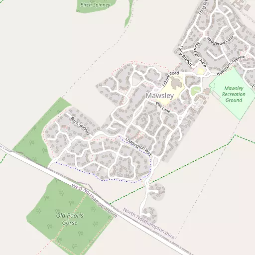 Map of Mawsley Village