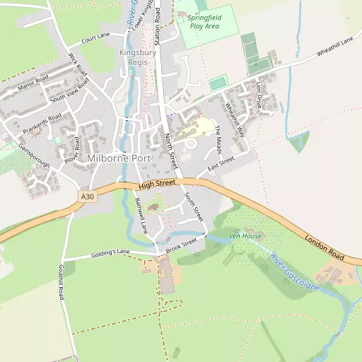 Map of Milborne Port