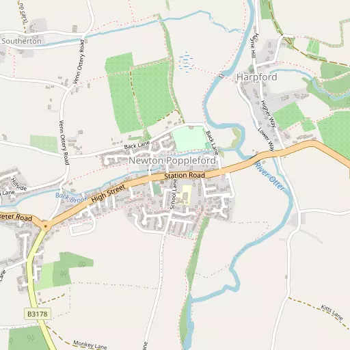 Map of Newton Poppleford