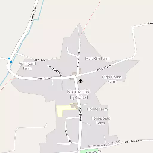 Map of Normanby-by-Spital