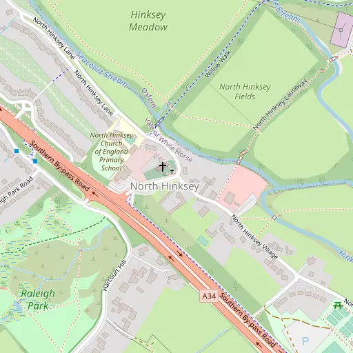 Map of North Hinksey Village