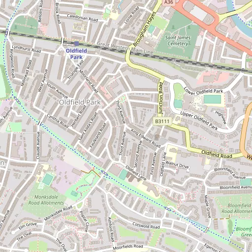 Map of Oldfield Park