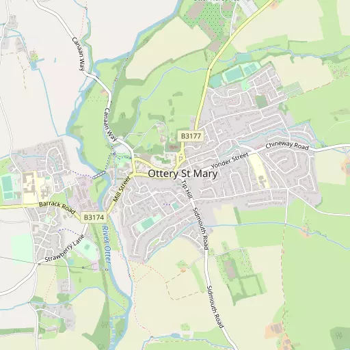 Map of Ottery St Mary