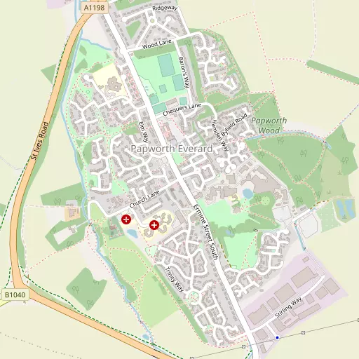 Map of Papworth Everard