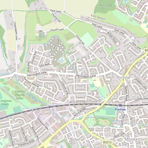Map of Pinhoe