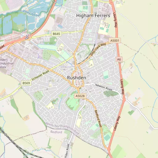 Map of Rushden