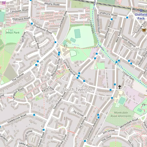 Map of South Twerton