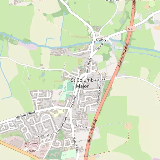 Map of St Columb Major